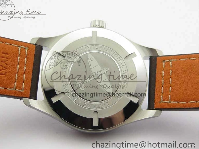 MIROTIME 0224 Original Pilot IW326803 SS MK 1:1 Best Edition Black Dial on Brown Leather Strap MIYOTA 7146